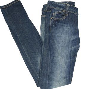 Faded Dark Blue Wide Band Jeans